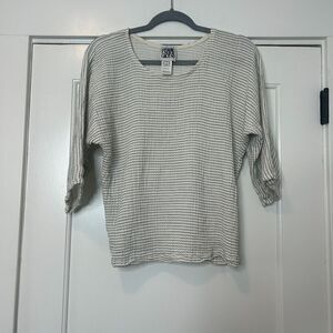Prairie Underground 100% Cotton Lagenlook Gauzy Striped Top Size Small
